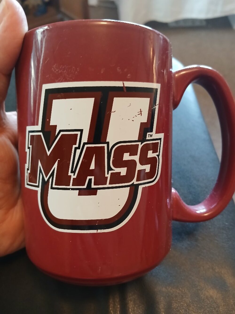 UMass Minutemen Coffee Mug Burgundy University Massachusetts Preowned